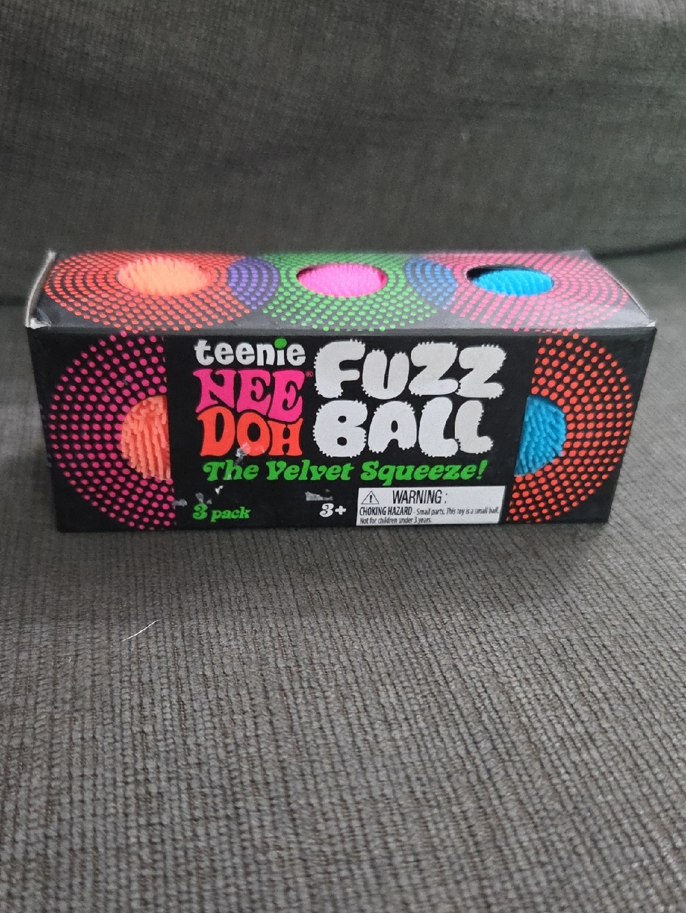Nee Doh Fuzz Ball 3-Pack - Pink, Orange, Blue
